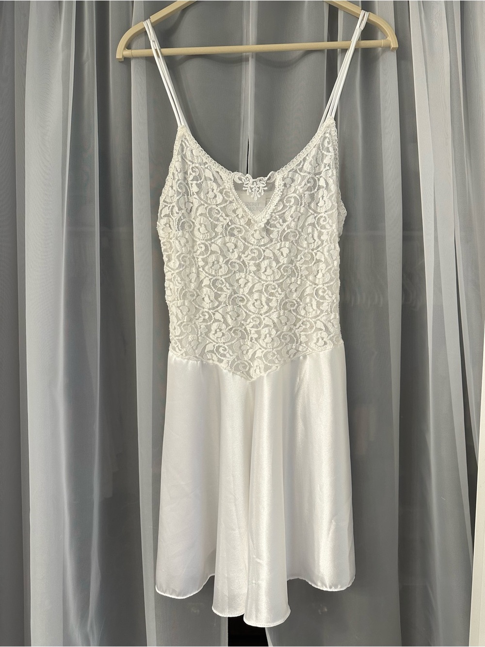 Secret Treasures White Lace Satin-Trim Slip